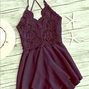 Black lace romper NEVER WORN